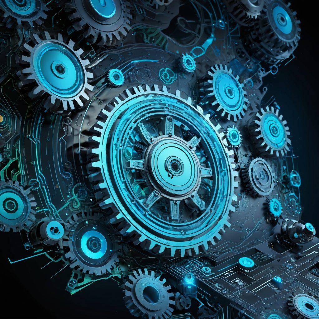 A dynamic digital landscape showcasing futuristic technology with gears and circuit patterns symbolizing innovation. Highlight the PJSEX logo prominently, surrounded by visual clues of key features like coding symbols and brainstorming clouds. Use a color palette of vibrant blues and greens to suggest creativity and growth. Incorporate stylized figures collaborating around a holographic interface. super-realistic. vibrant colors. 3D.